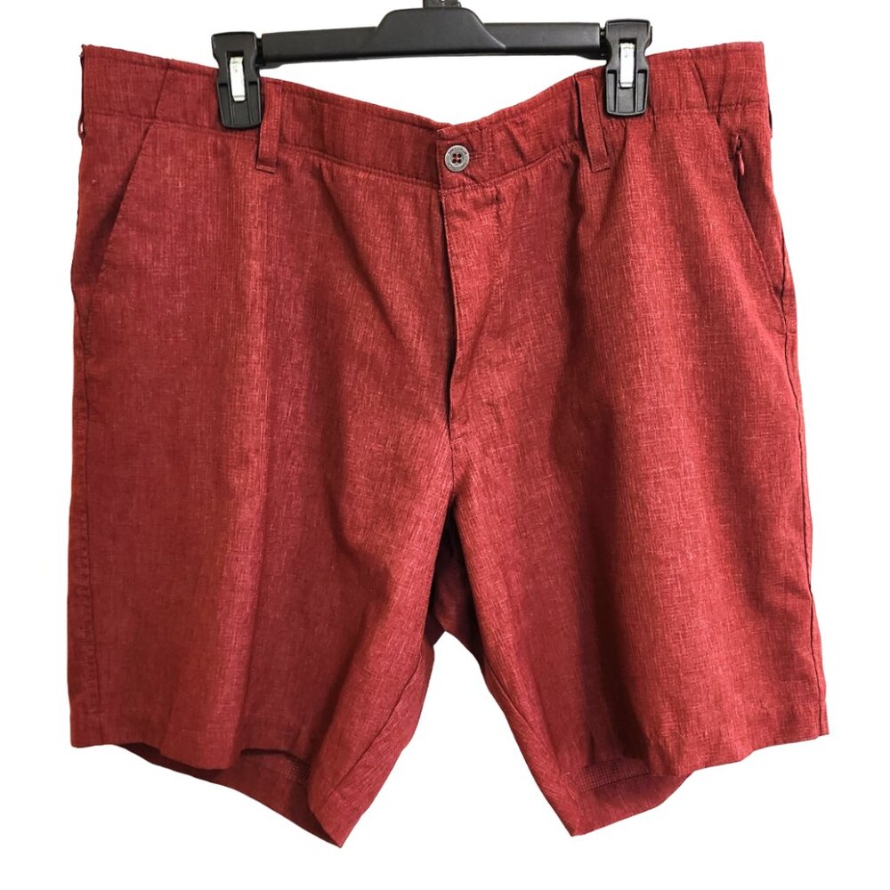 Swiss Tech Rust Red Men's Lightweight Shorts with 5 Pockets Size 42